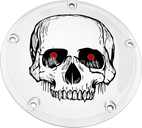 7  M8 Flt/Flh Derby Cover Skull Chrome