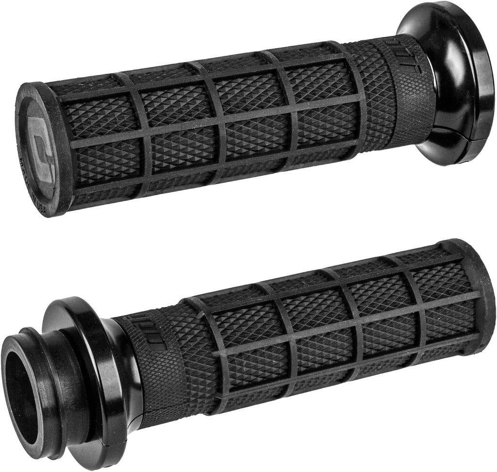 Lock On Waffle Style Grips Black/Black For Cable Throttle