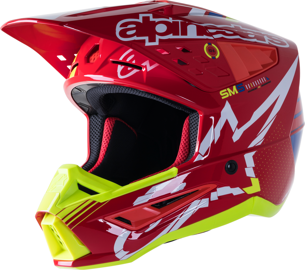 S M5 Action Helmet Red/White/Yellow Sm