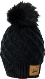 Solid Pom Beanie Black