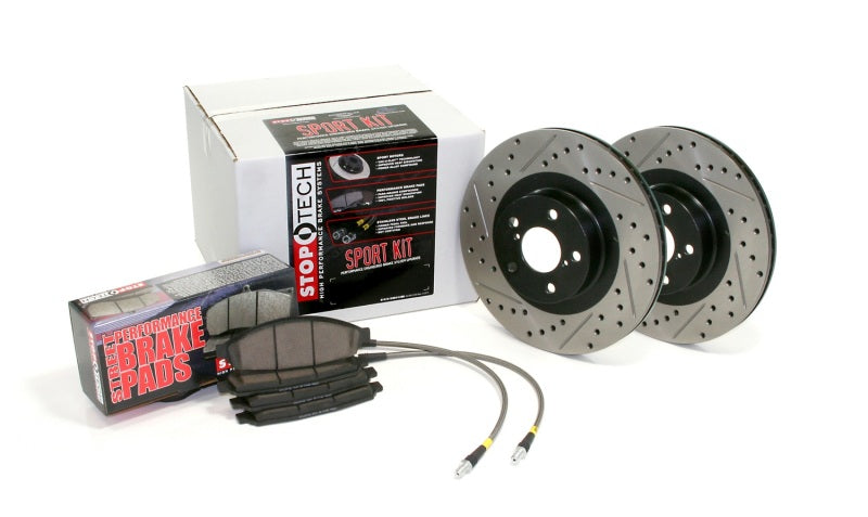 StopTech 06-11 Honda Civic EX/Si Coupe / 07-11 Civic EX/SI Sedan Drilled & Slotted Sport Brake Kit