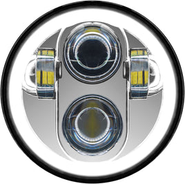 5 3/4" Led Headlight With Full Halo Chrome