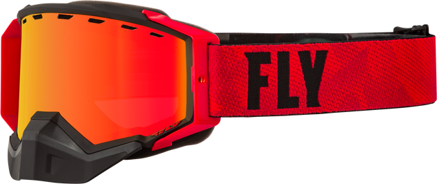 Zone Pro Snow Goggle Black/Red W/ Org Mirror/Plrzd Smke Lns