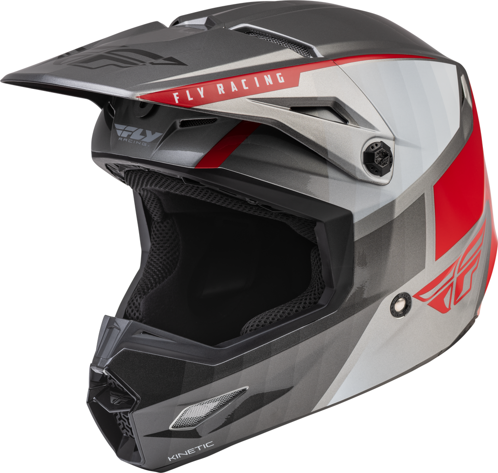 Youth Kinetic Drift Helmet Charcoal/Light Grey/Red Ys