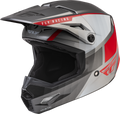 Youth Kinetic Drift Helmet Charcoal/Light Grey/Red Ys