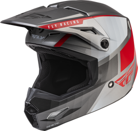 Youth Kinetic Drift Helmet Charcoal/Light Grey/Red Yl
