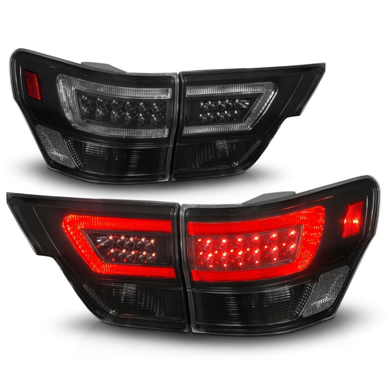 ANZO 11-13 Jeep Grand Cherokee LED Taillights w/ Lightbar Black Housing/Smoke Lens 4pcs