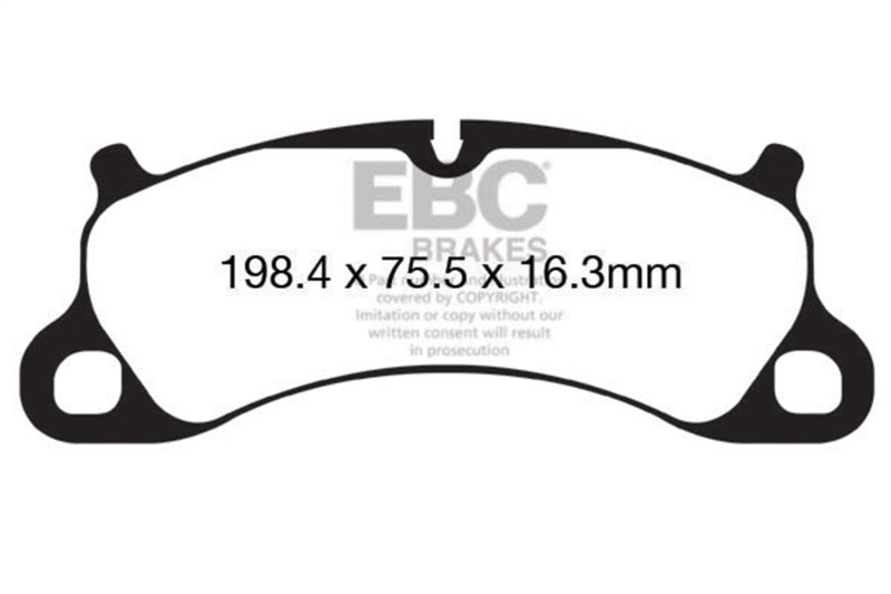 EBC 12-15 Porsche 911 (991) (Cast Iron Rotor only) 3.8 Carrera S Yellowstuff Front Brake Pads