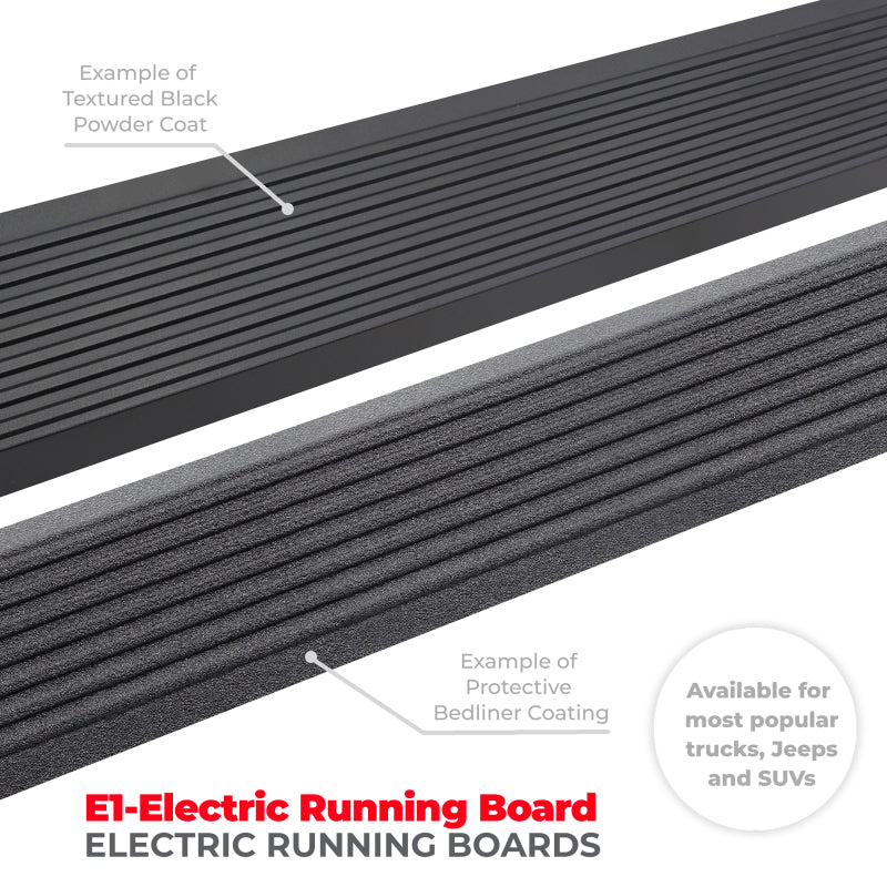 Go Rhino 07-13 Chevrolet Silverado 1500 & 25/3500HD ECab 4dr E-BOARD E1 Running Board Kit - Tex. Blk