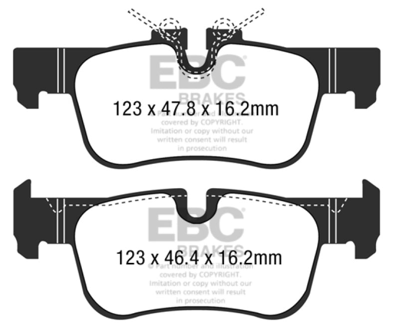 EBC 16-18 BMW X1 Yellowstuff Rear Brake Pads