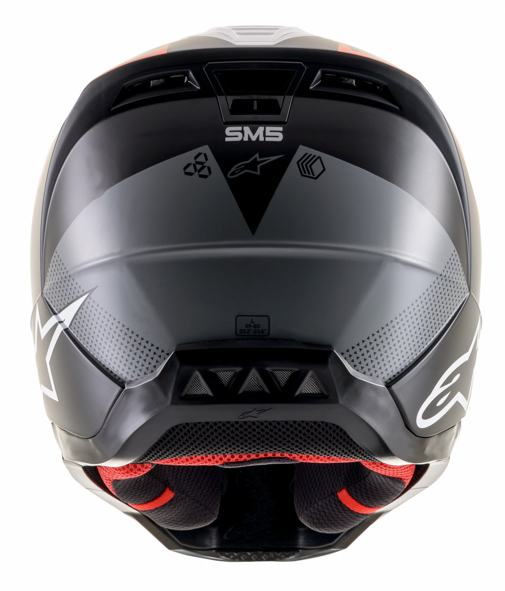 S M5 Rayon Helmet Matte Blk/Wht/Orange Fluo Lg