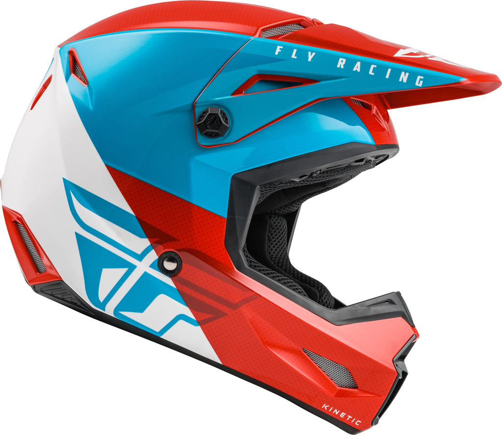 Youth Kinetic Straight Edge Helmet Red/White/Blue Ym