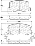 StopTech Street Touring 1/90-95/00-05 Toyota MR2/Spyder Rear Brake Pads