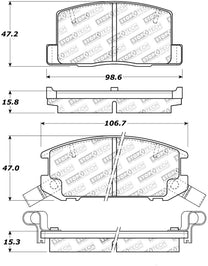 StopTech Street Touring 1/90-95/00-05 Toyota MR2/Spyder Rear Brake Pads