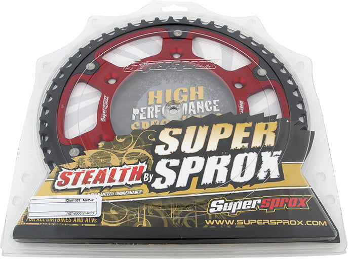 Rear Stealth Sprocket Alu/Stl 51t 520 Red Beta