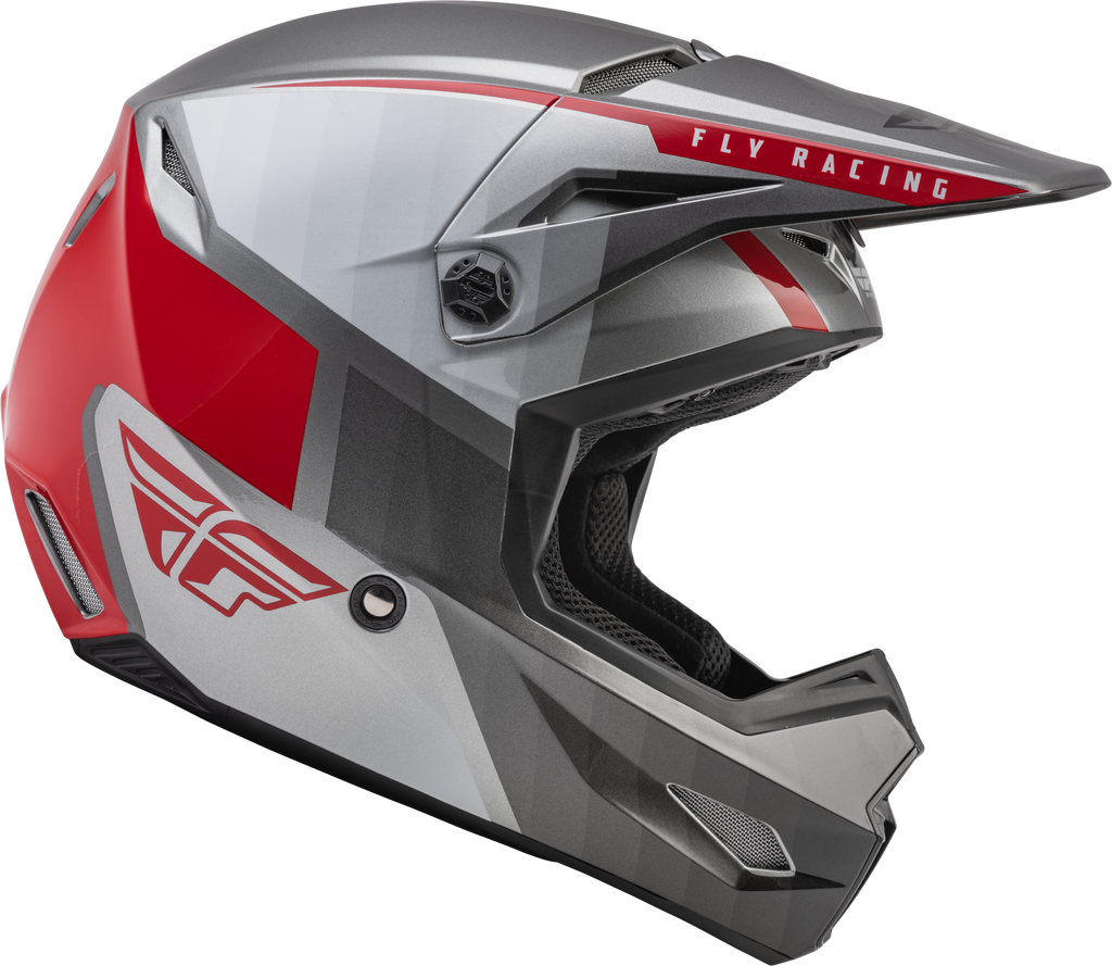 Youth Kinetic Drift Helmet Charcoal/Light Grey/Red Ys