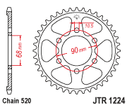 Rear Sprocket Steel 36t 520 Hon