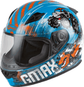 Youth Gm 49y Beasts Full Face Helmet Blue/Orange/Grey Yl