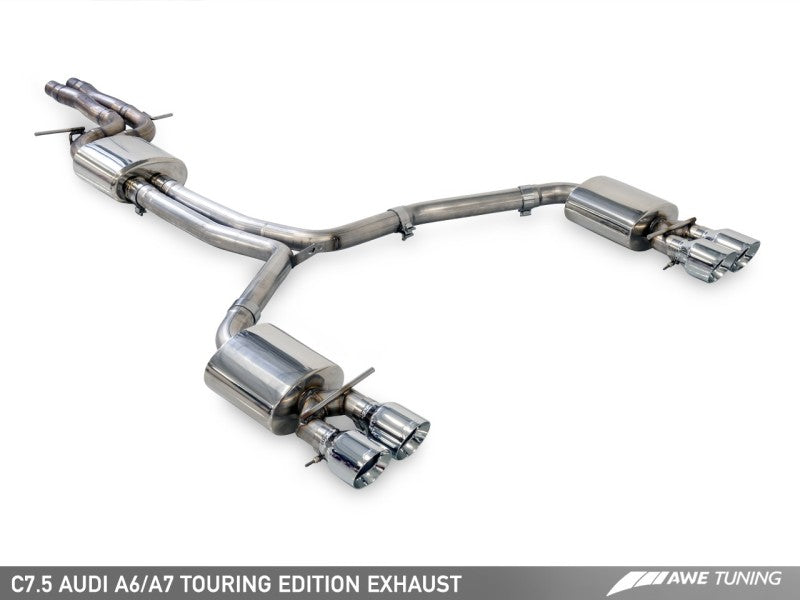 AWE Tuning Audi C7.5 A7 3.0T Touring Edition Exhaust - Quad Outlet Diamond Black Tips