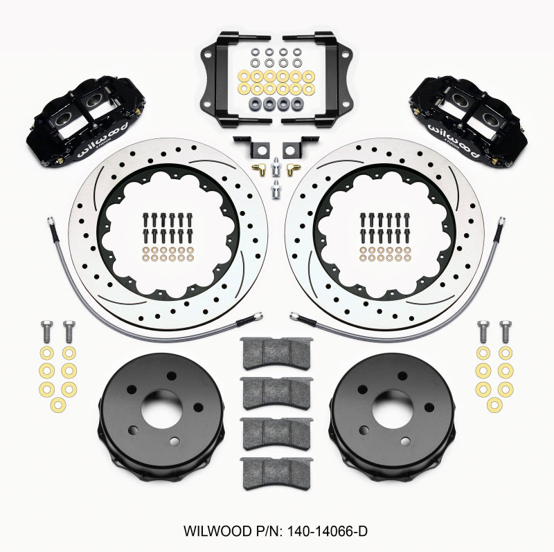 Wilwood Narrow Superlite 4R Rear Kit 14.00in Drilled 2007-up Jeep JK w/Lines