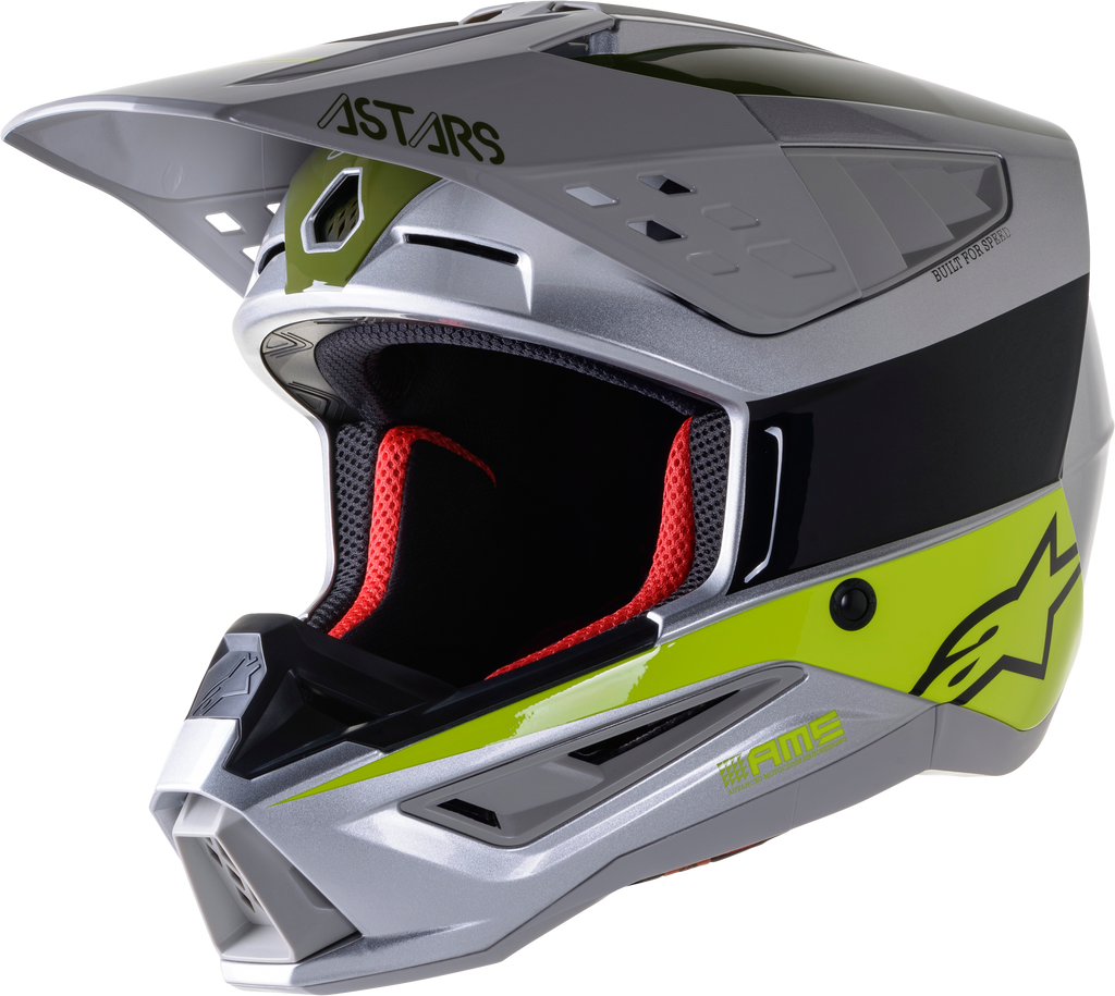 S M5 Bond Helmet Slvr/Ylw Fluo/Mltry Grn Xs