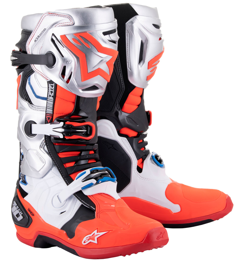 Tech 10 Le Vision 23 Boots Black/White/Silver/Red Fluo 12