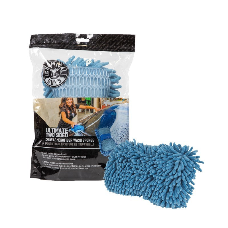 Chemical Guys Ultimate Two Sided Chenille Microfiber Wash Sponge - Blue - Case of 12